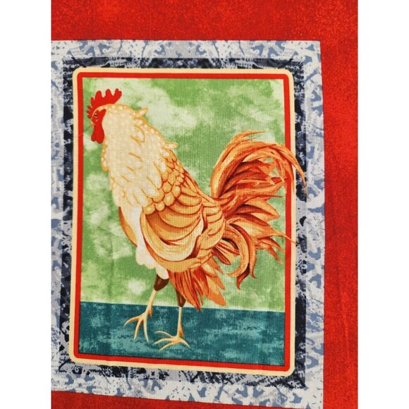 Rooster Fabric Panel By Henry Glass & Co. For Quilts & Crafts 44" x 25" Panel - Picture 6 of 16
